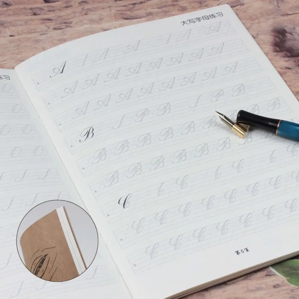 White Cardboard Calligraphy Copying Workbook Gothic Calligraphy Handwriting English Font Learn English Calligraphy