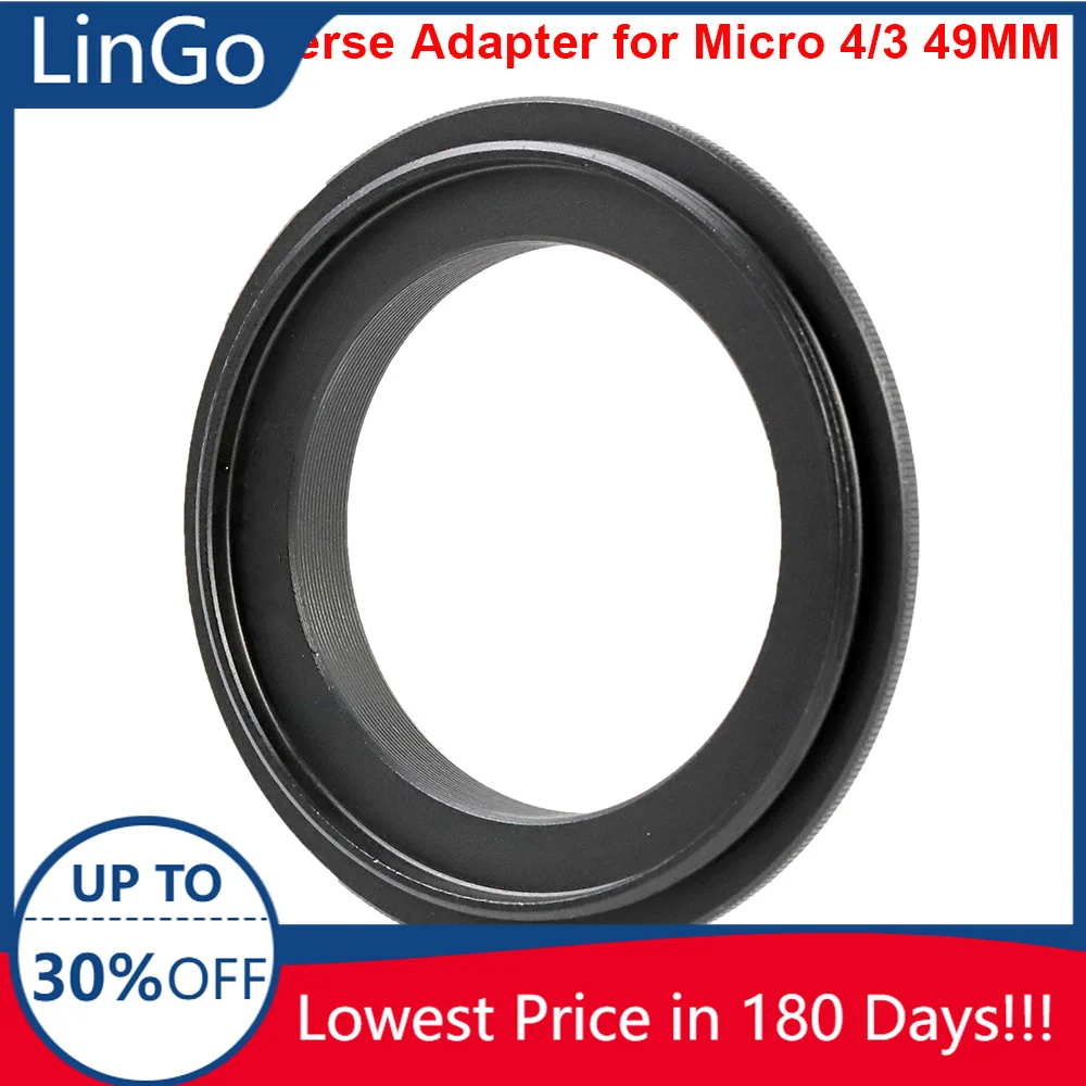Macro Reverse Ring for Micro Four Thirds M4/3 MFT Camera, 49-77mm Reverse Lens Adapter for Close-Up Photography