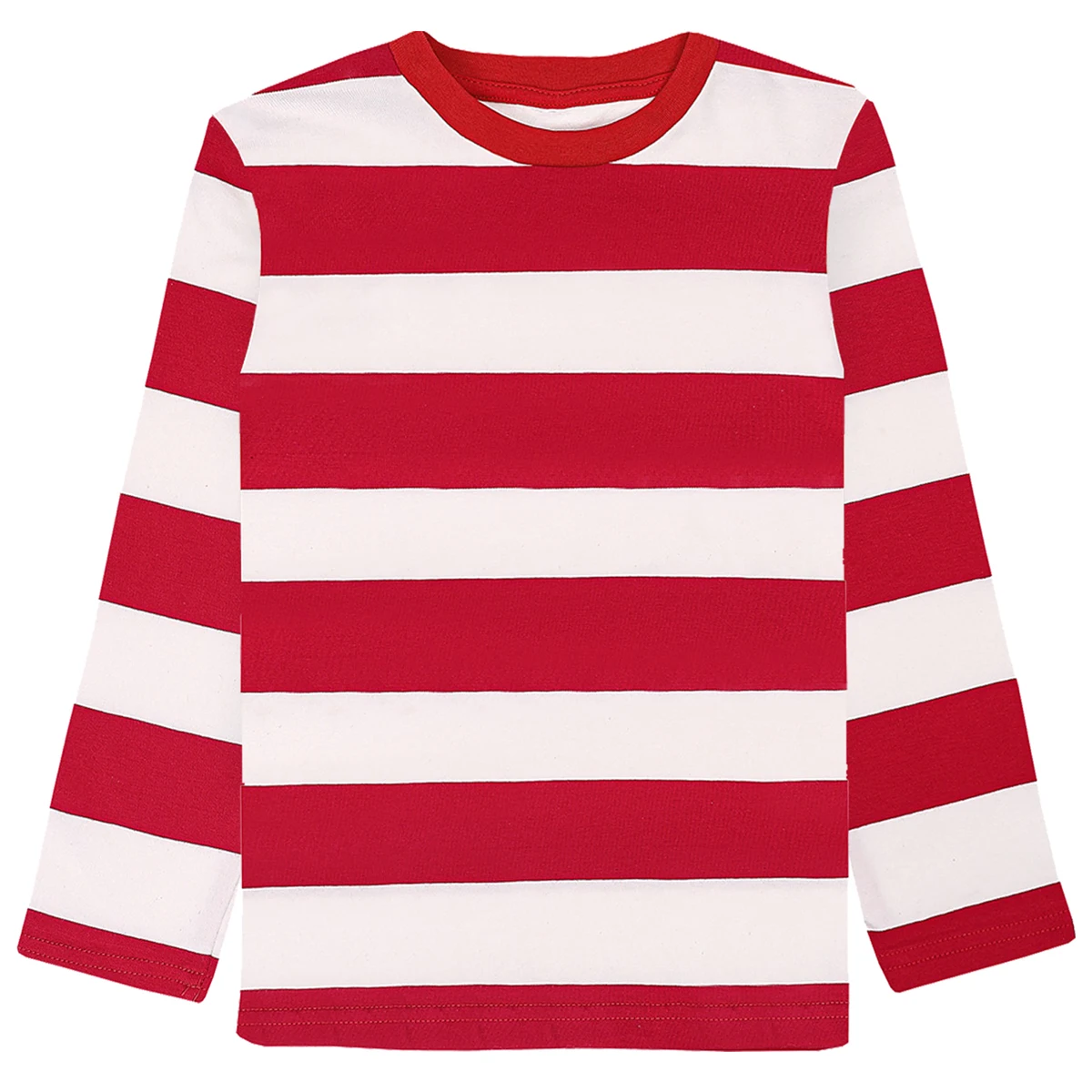 2-12 Years Toddler Boys Red and White Striped T Shirt Kids Long Sleeve Cotton Tees Children Girls Christmas Halloween Tops