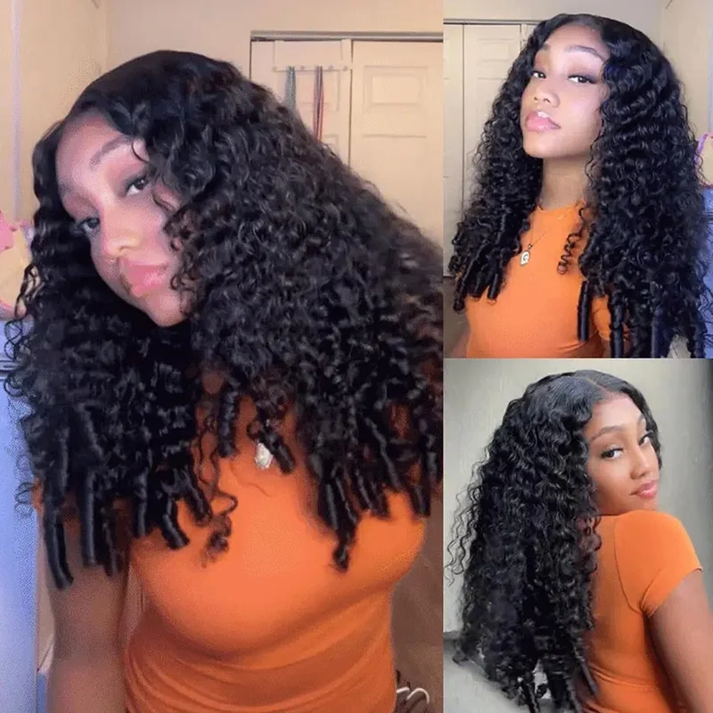 Fake European American new women's wig with small , V-shaped parting, and long curls