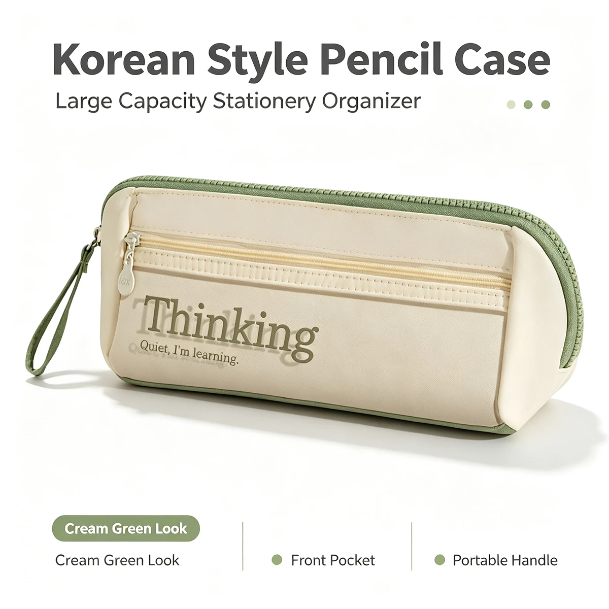 Aesthetic Large Pencil Case Pouch - Büyük Kapasiteli Kalem Kutusu, El Askılı