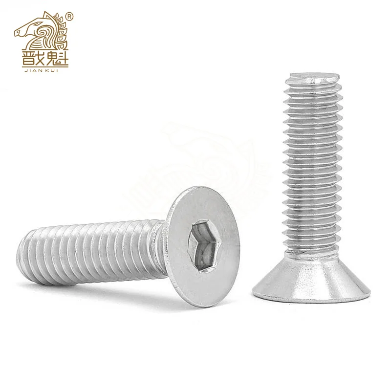 10pcs UNC 1/4-20 US Coarse Thread 304 A2 Stainless Steel Hex Socket Flat Countersunk Head Screw Bolt