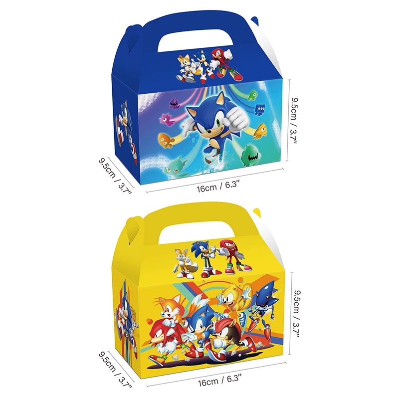 

Sonic The Hedgehog Gift Box Cartoon Figure Cartoon Handbag Kawaii Party Gift Bags Cute Children Birthday Gifts Hot Decoration