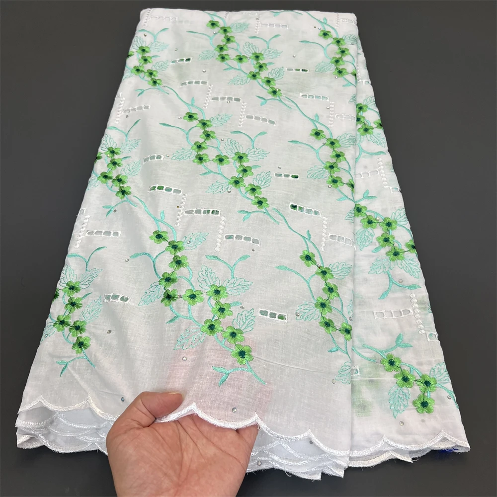 

Высококачественная Чистая Вышивка Тюль кружевная ткань для шитья платья дамасский хлопок для свадебной вечеринки в нигерийском стиле 5 ярдов hz1306 2024