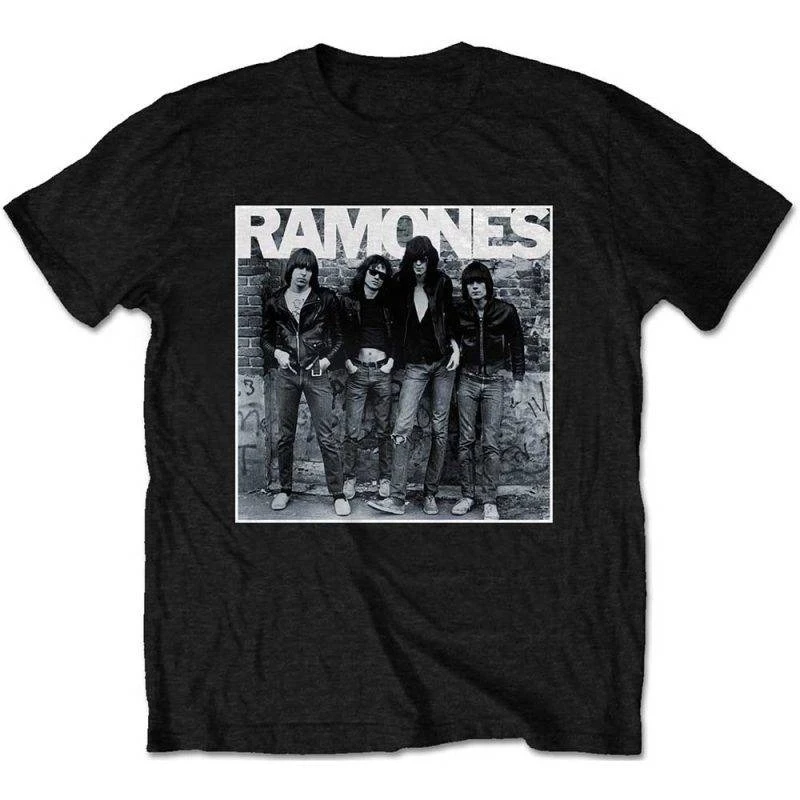 Camiseta de algodón con estampado de la foto de la banda Ramones, estilo punk rock clásico, unisex, cuello redondo, manga corta, para fanáticos del punk