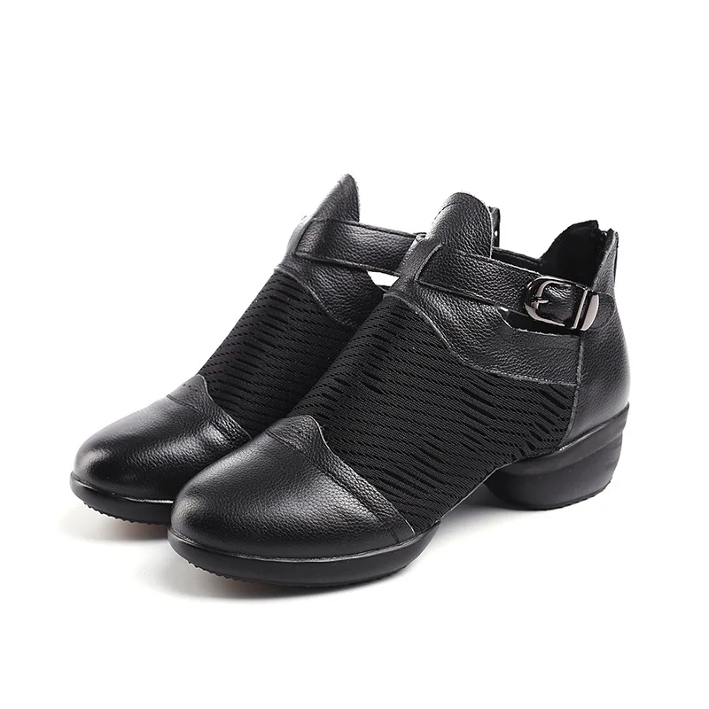 Women Net Surface Dance Shoes Girls Casual Shoes High Heel Dancing Shoes Ladies Outdoor Modern Jazz Square Dance Shoes