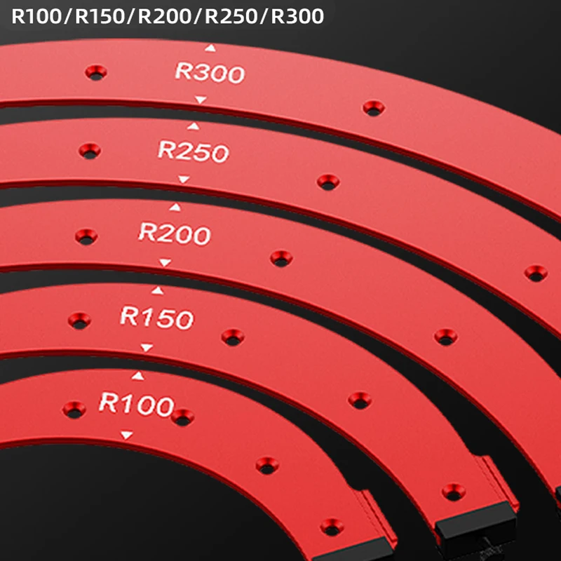 Imagem -06 - Raio Jig Carpintaria Modelos Router Modelo Arc Angle Posicionamento Raio de Canto Reutilizável Posicionamento Ferramenta R100-r300