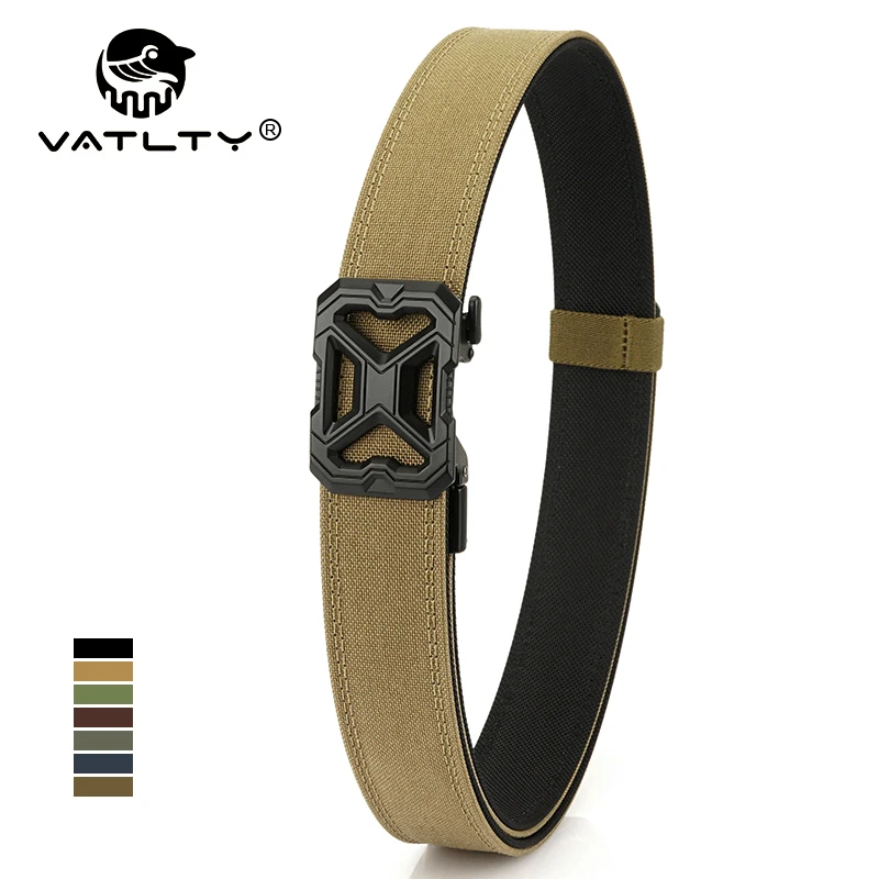 

VATLTY Универсальный ремень для мужских брюк, толстый ремень из настоящего нейлона, модный тактический ремень, жесткий ремень с металлической автоматической пряжкой, тактическое снаряжение