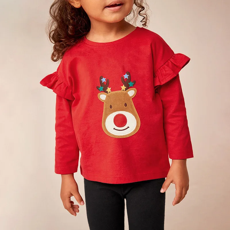 

Autumn GirlsTT-shirt Set Cute Patch Embroidery Children's Set Toddler Two-piece Set