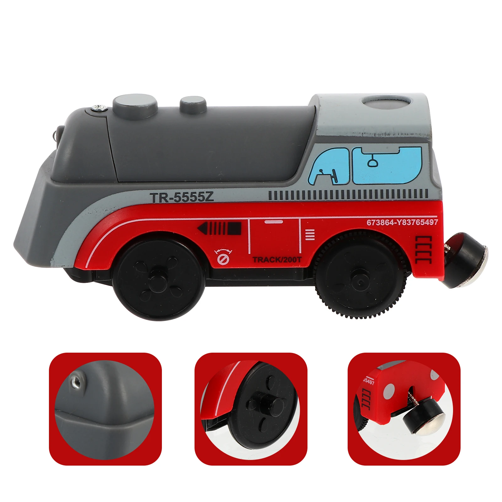 

Kid Connectable Electric Train Head Alloy Locomotive Red Safe Plaything For Children Funny Non-Remote Locomotive Train