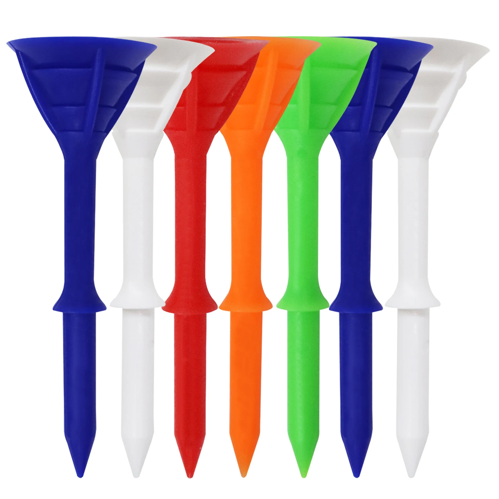 Golf Tees Plastic Unbreakable Tee 3 1/4 Inch 100 Pack, Durable Stable Golf Tee 4 Colors Available for Practice Drop Shipping