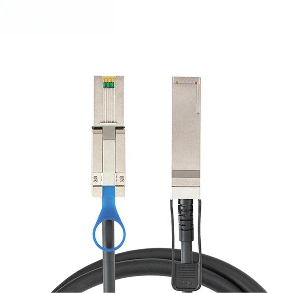 QSFP SFF-8436 إلى Mini SAS HD SFF-8088 كابل محول القرص الصلب لخادم DS4243 DS4246 HDD طول اختياري 0.5 متر 1 متر 2 متر 3 متر