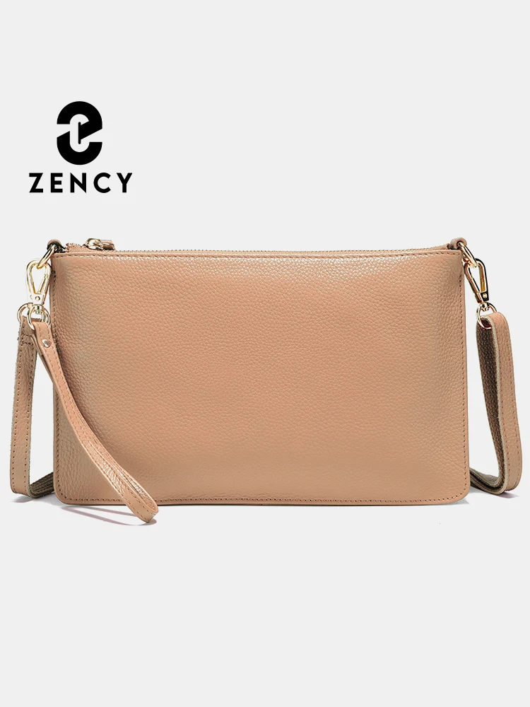 Zency Casual  Women Shoulder Bag Top Layer Cowhide Leather Handbag Large Capacity Female Crossbody Bag Clutch For Work Shopping