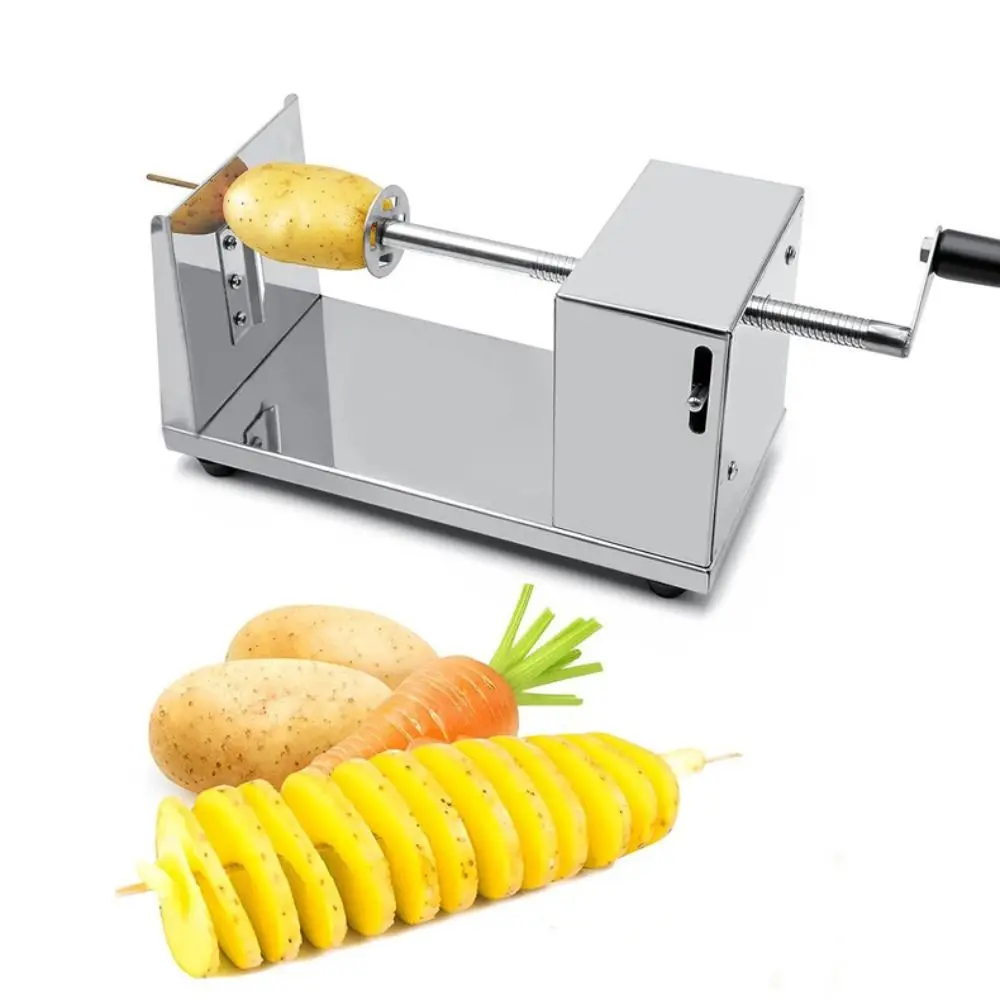 

Витая картофелерезка из нержавеющей стали, износостойкая бытовая ручная картофельный твистер, ручная спиральная картофелерезка, домашняя кулинария