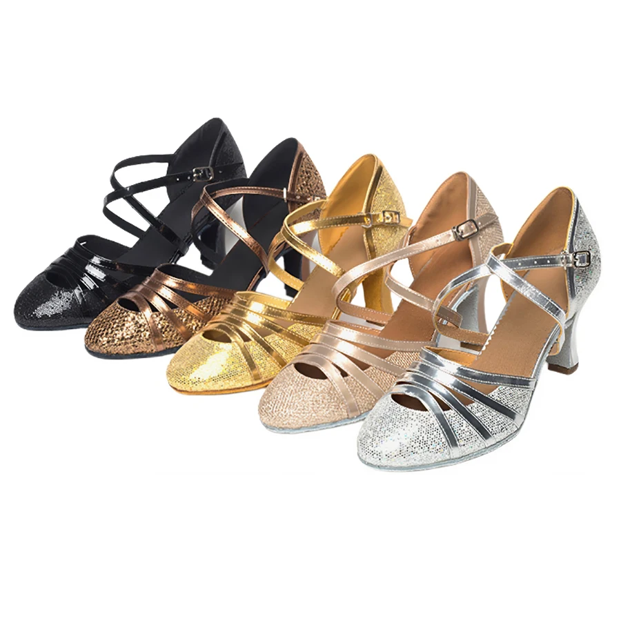 CLYFAN Ballroom Dance Shoes Women Glitter Modern Dance Shoes Salsa Ballroom Tango Latin Shoes