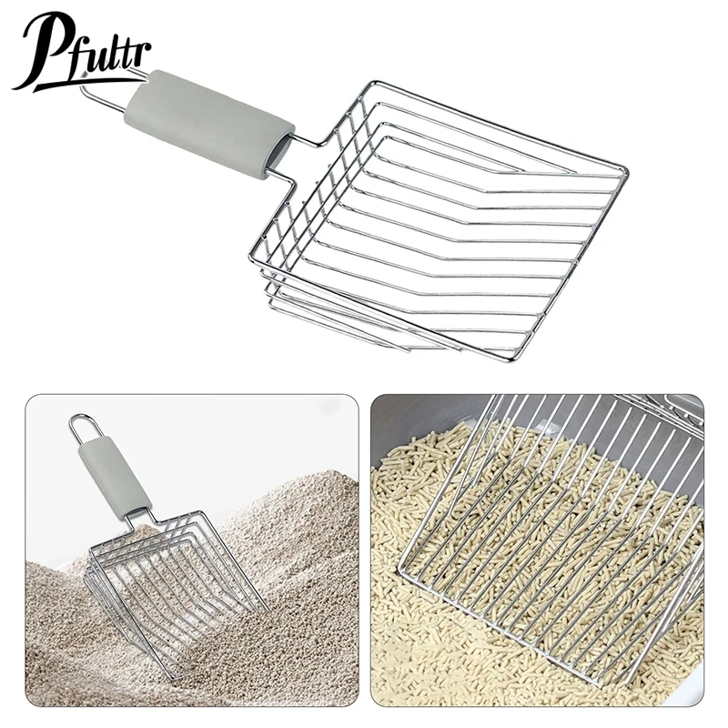 1Pcs Pet Cleaning Tool Metal Aluminum Alloy Cat Litter Scoop Stainless Steel Durable Handle Pet Poop Shovel