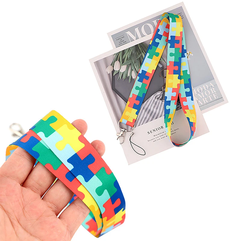 

Шнурок для телефона с аутизмом, милый шнурок для телефона, брелок для идентификационной Карты, значок, кольцо для ключей, держатель, ремешки для шеи, аксессуары