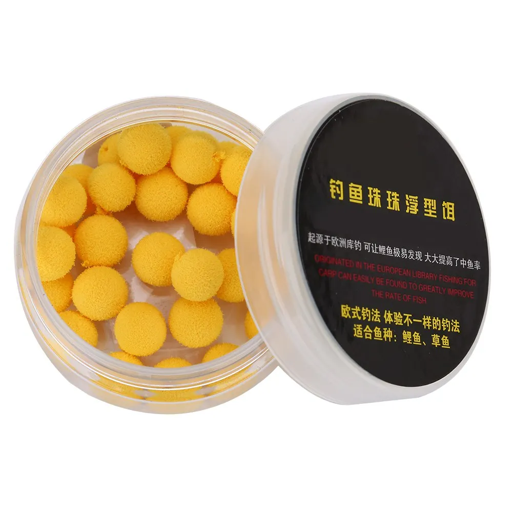 30Pcs/Lot Carp Fishing Foam Pop Up Soft Pellets Baits Floating Lure (Yellow 10mm)