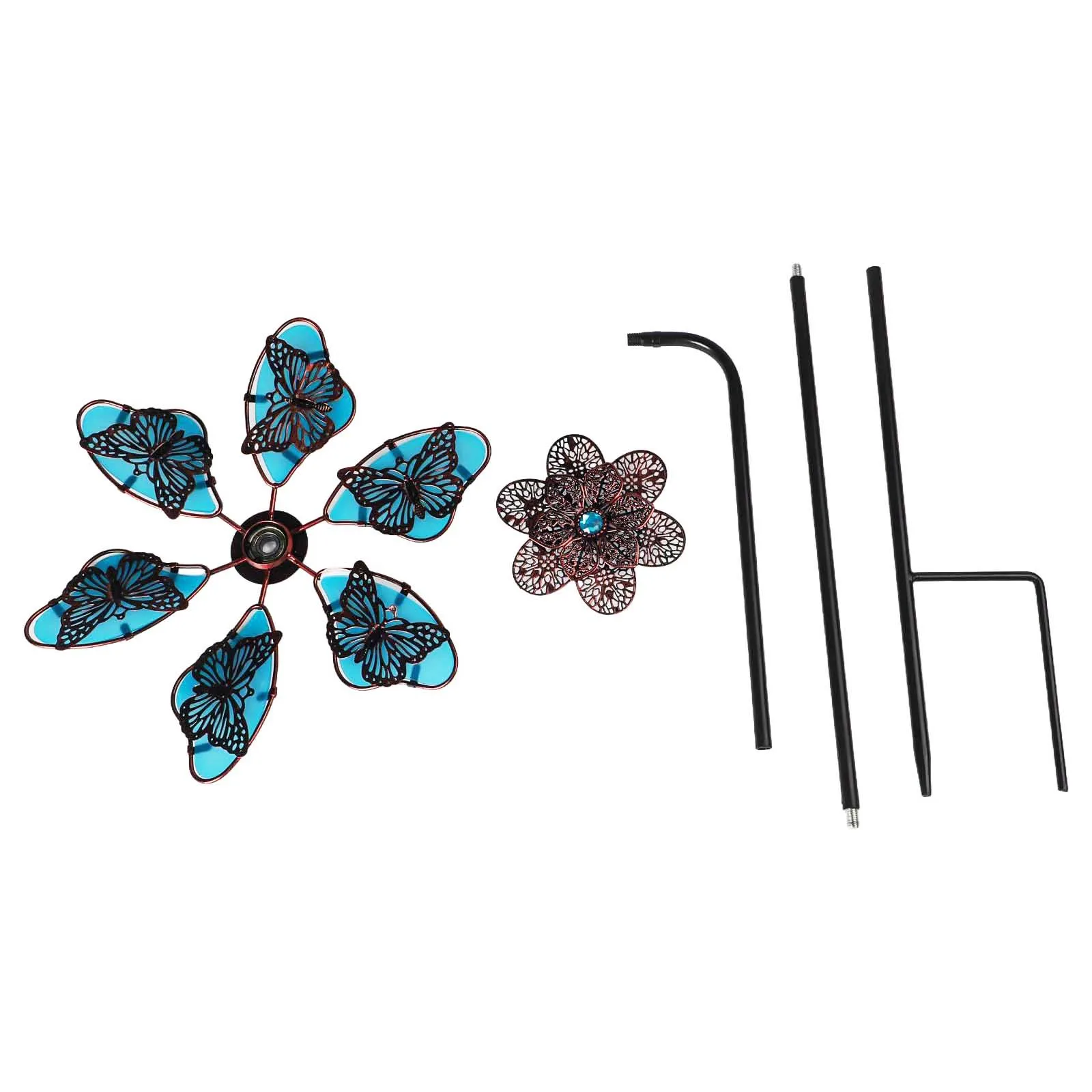 Fluorescent Butterfly Windmill Night Light Art Decor Wind Spinner 90cm Garden Yard Lawn Luminous Butterfly Stakes Windmill