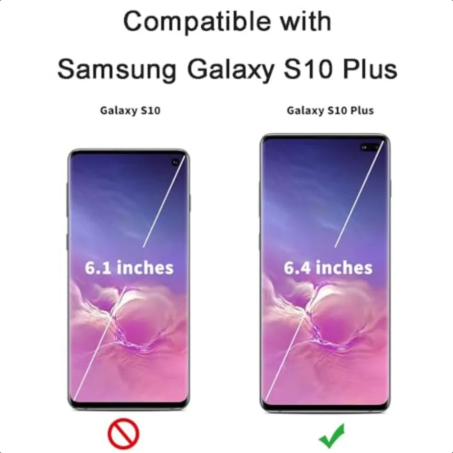 Затемненное стекло Fim, предназначенное для Samsung Galaxy S10 Plus, 6,4-дюймовая защитная пленка для экрана 9H, против царапин, HD, без пузырей, 2 шт.