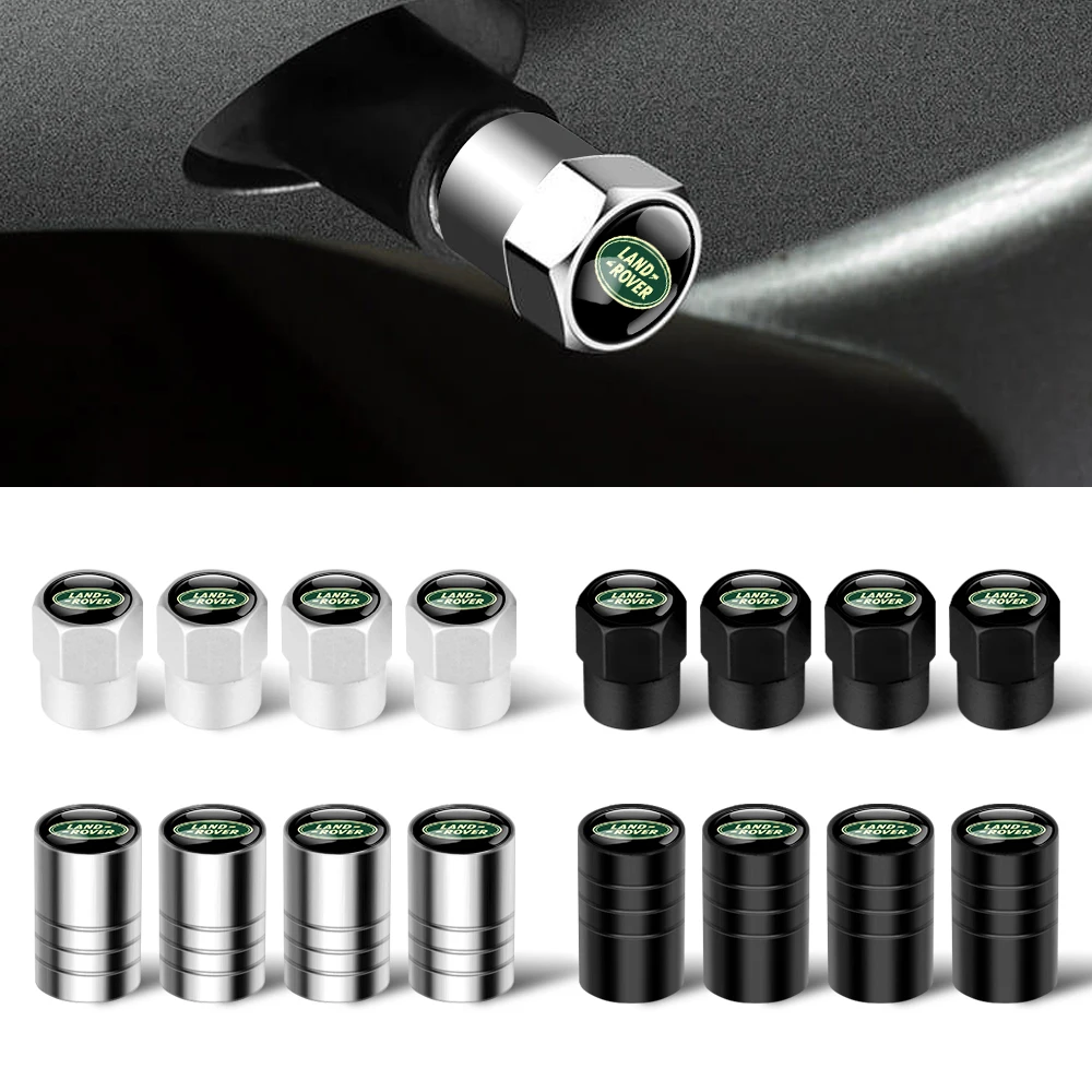 4pc Metal Car Wheel Tire Valve Caps Cover Auto Accessories For Land Rover Range Rover Discovery 3 4 Freelander 1 2 SVR Evoque