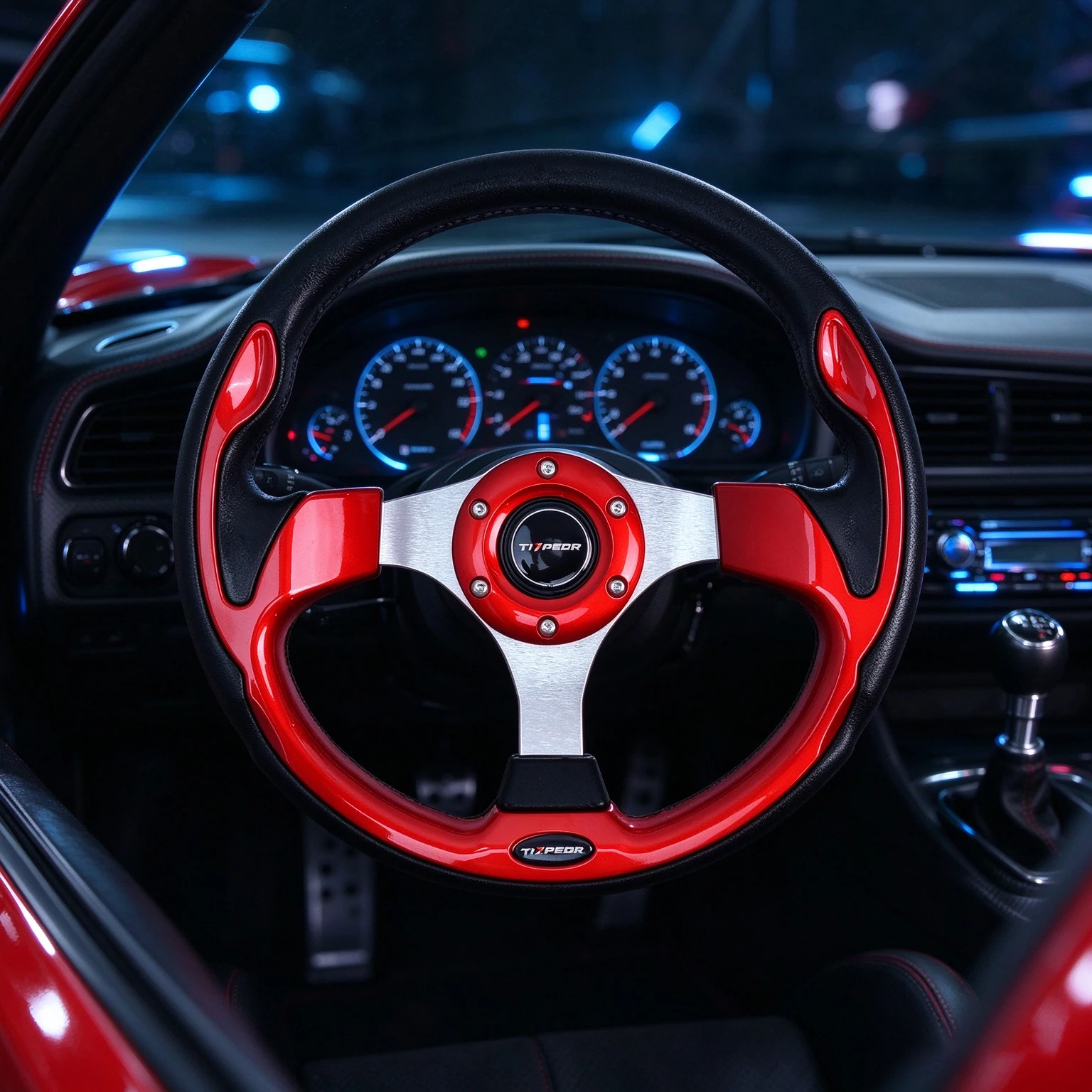 TIYPEOR Universal Racing Car Racing Steering Wheels PU 13inch 320mm Drifting Sport Steering Wheel 6x70mm Steering Wheel