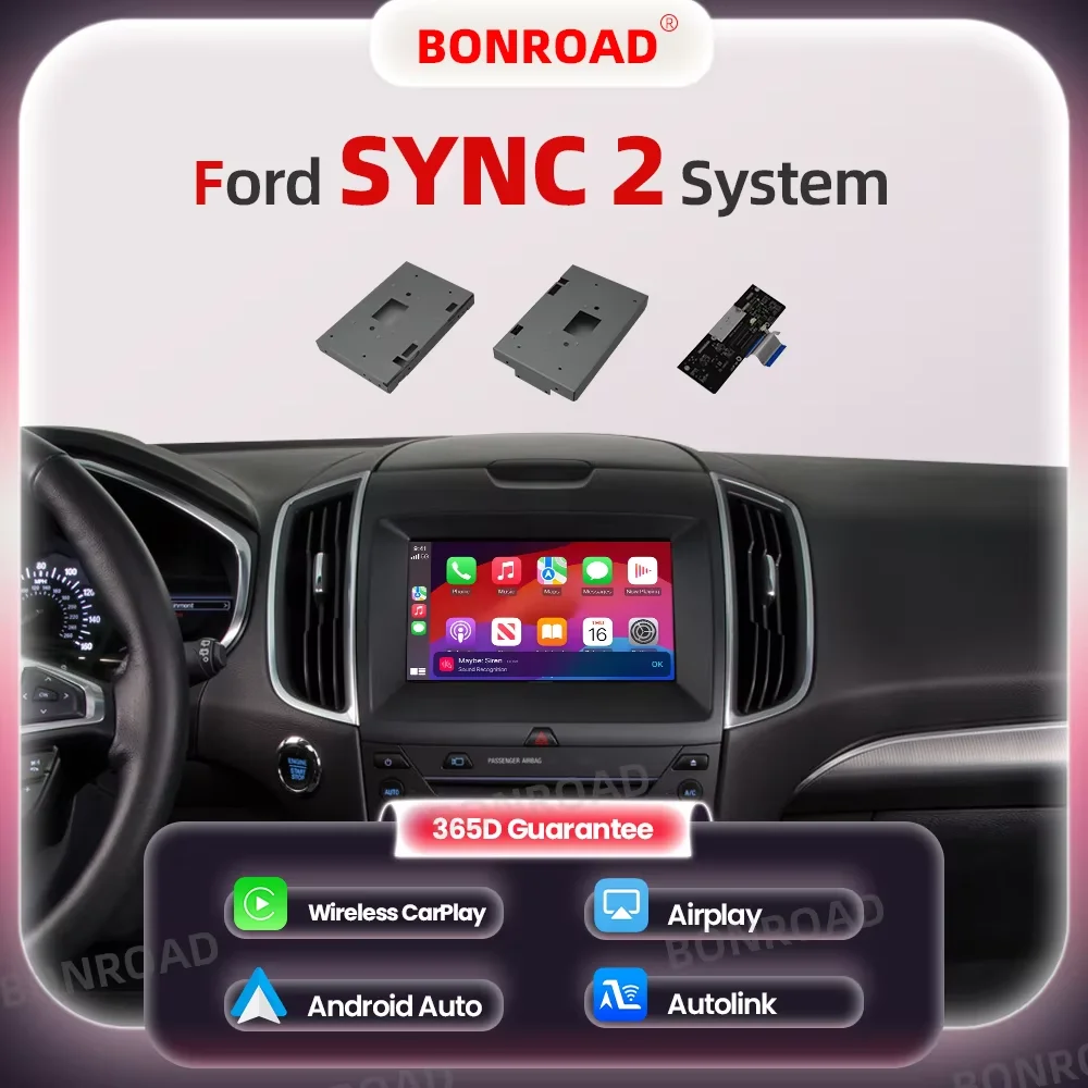 Bonroad Wireless Apple CarPlay Android Auto Module For Ford Focus Mondeo Escape F-150 Edge Mondeo Mustang 8‘’ Sync 2 System