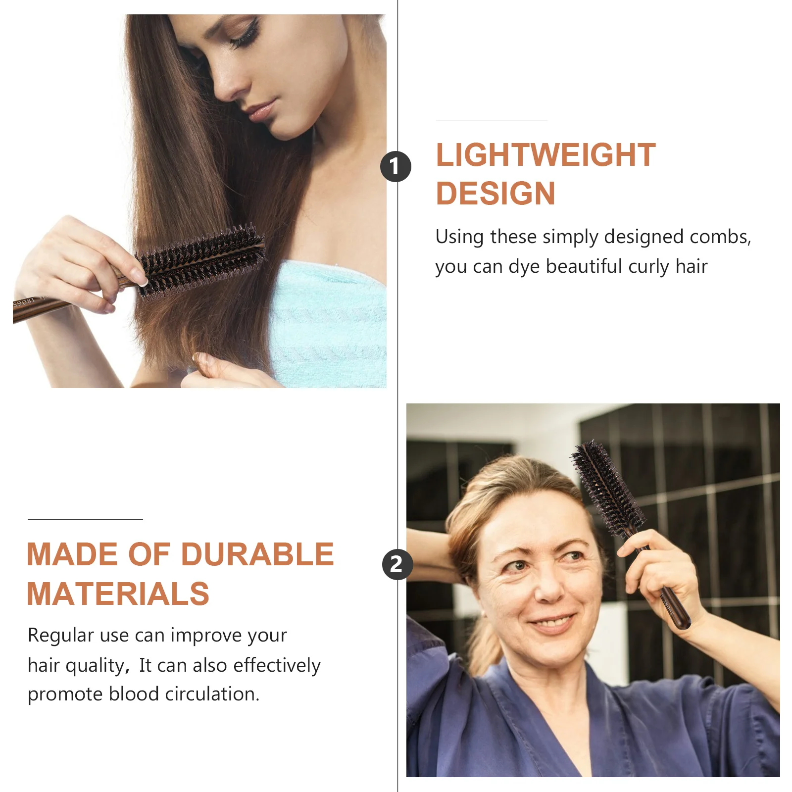 

Деревянная круглая щетка для волос, расческа для укладки, небьющаяся, легкая, прочная, гладкая, удобная, массаж головы, спутанные волосы, легкое облегчение