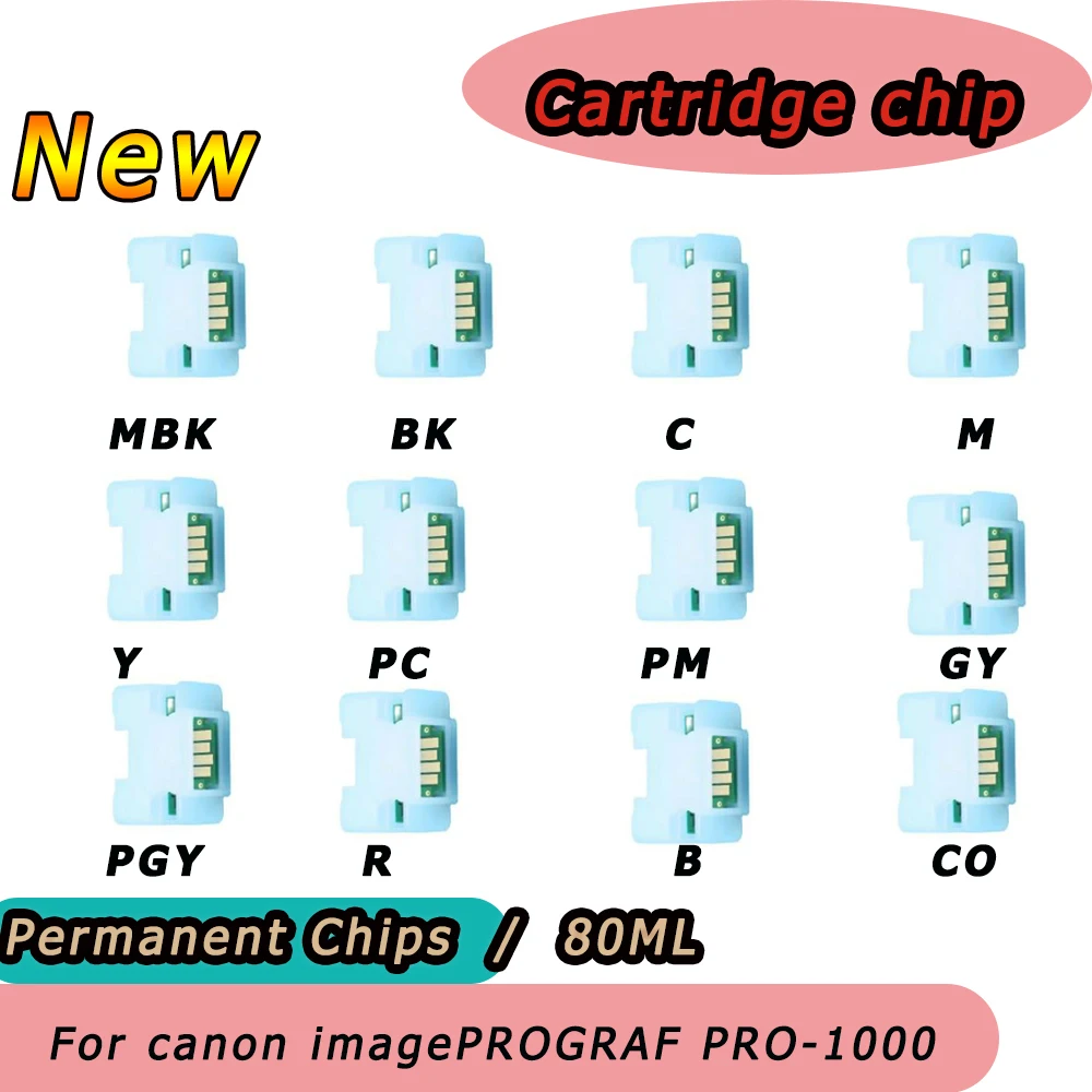 PFI-1000 PFI1000 Permanent Cartridge Chip For Canon imagePROGRAF PRO-1000 PRO1000 Printer Reset Chips