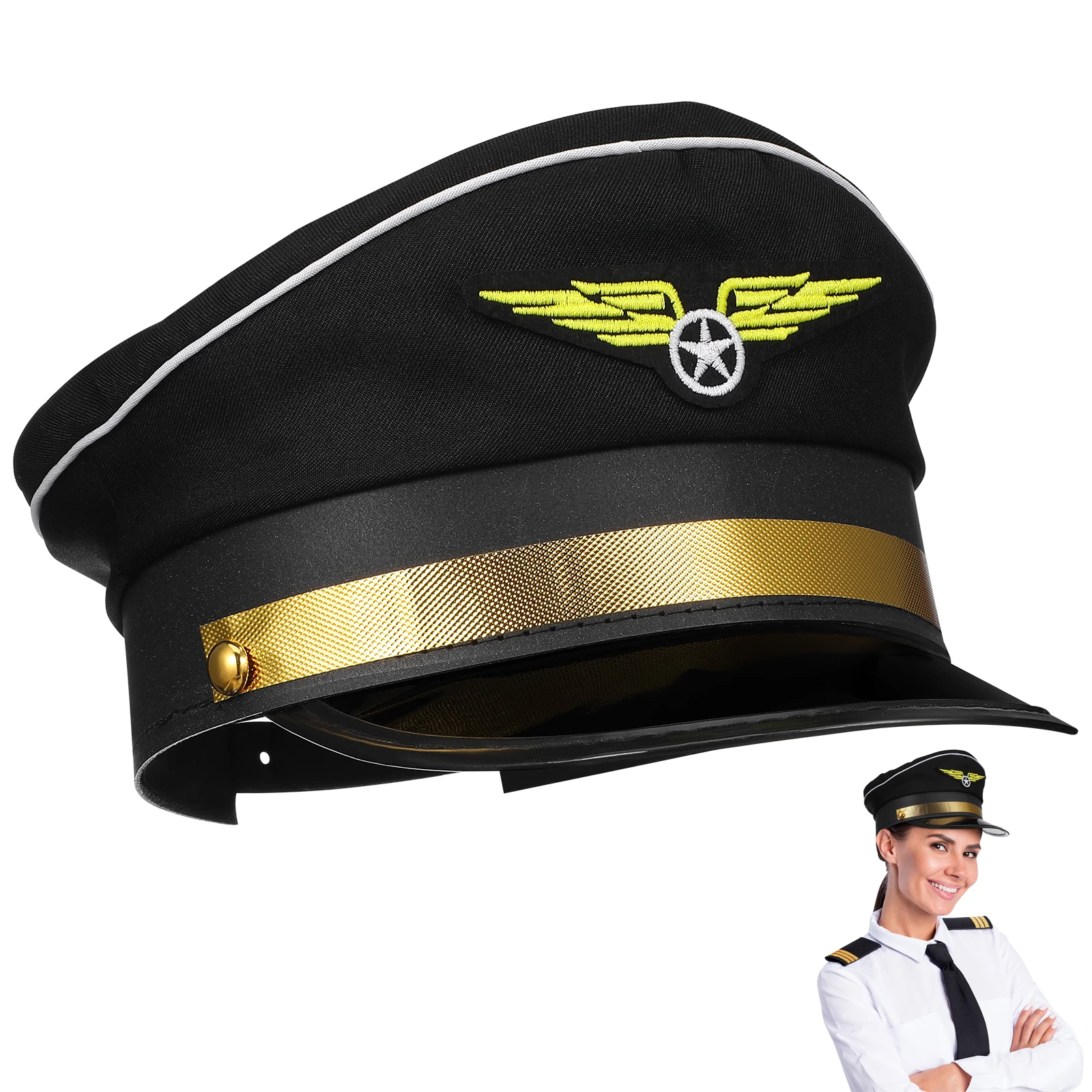 Adult Sailors Hats Pilot Police Captain Hat Airline Theme Party Costume Cap Prop Halloween Cosplay Supplies for Men Women