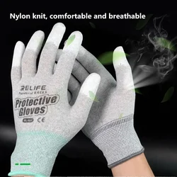 RELIFE RL-063 Anti-Static Gloves for Phone Computer Repair Antiskid ESD Electronic Working PU Coated Finger Protection Gloves