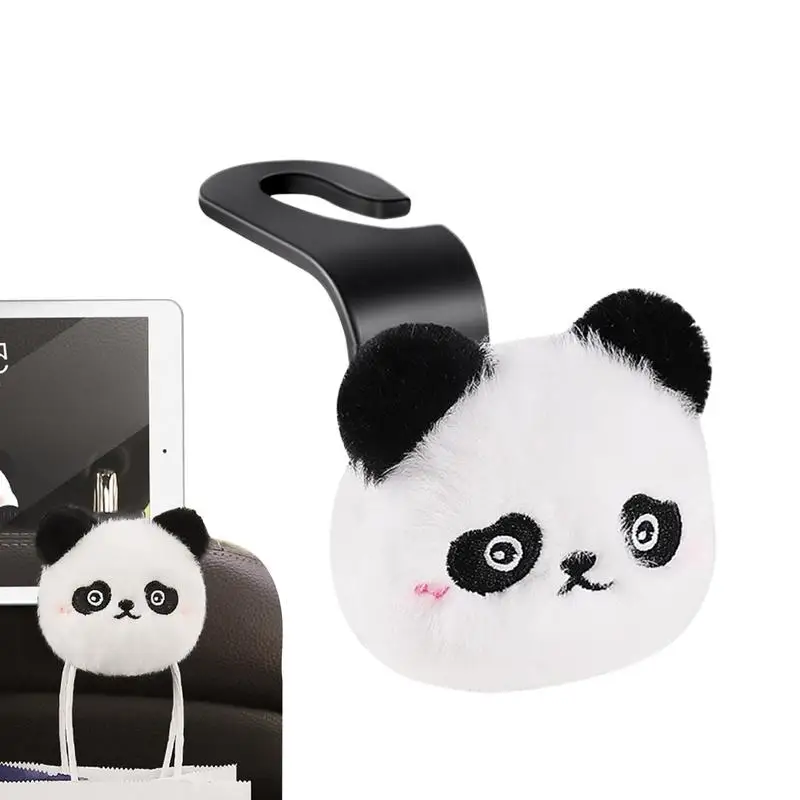 Hooks For Car Cute Panda Car Headrest Hook Multifunctional Headrest Hook For Car Garbage Bag Holder For Car Headrest Hook For