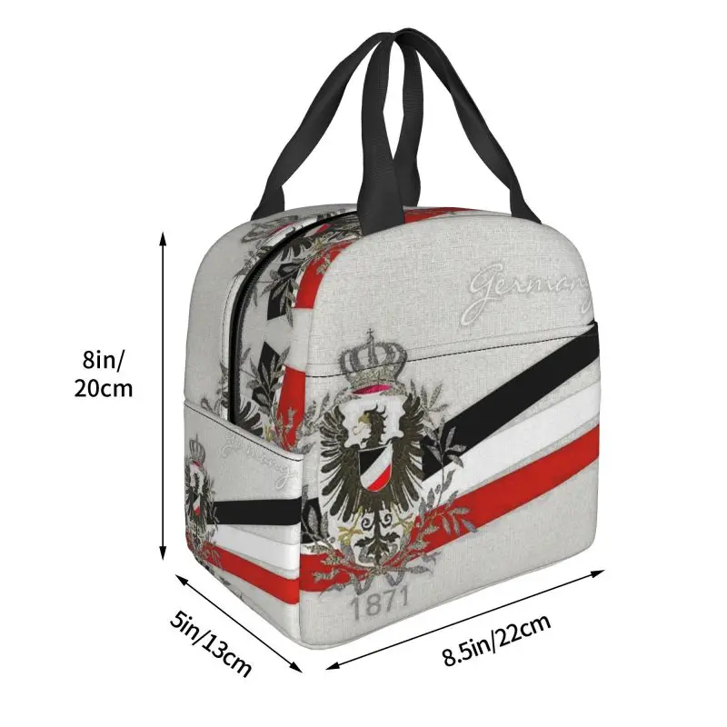 German Empire Eagle 1871 con colori della bandiera borse per il pranzo isolate per le donne emblema bandiera nazionale portatile Cooler Thermal