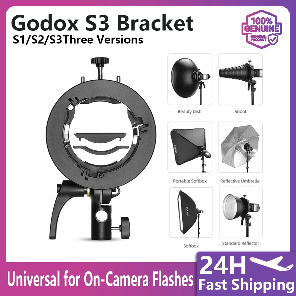 Soporte de Flash S1/S2/S3 con Montura Bowen Tipo S para V1 V860III AD200 AD300Pro