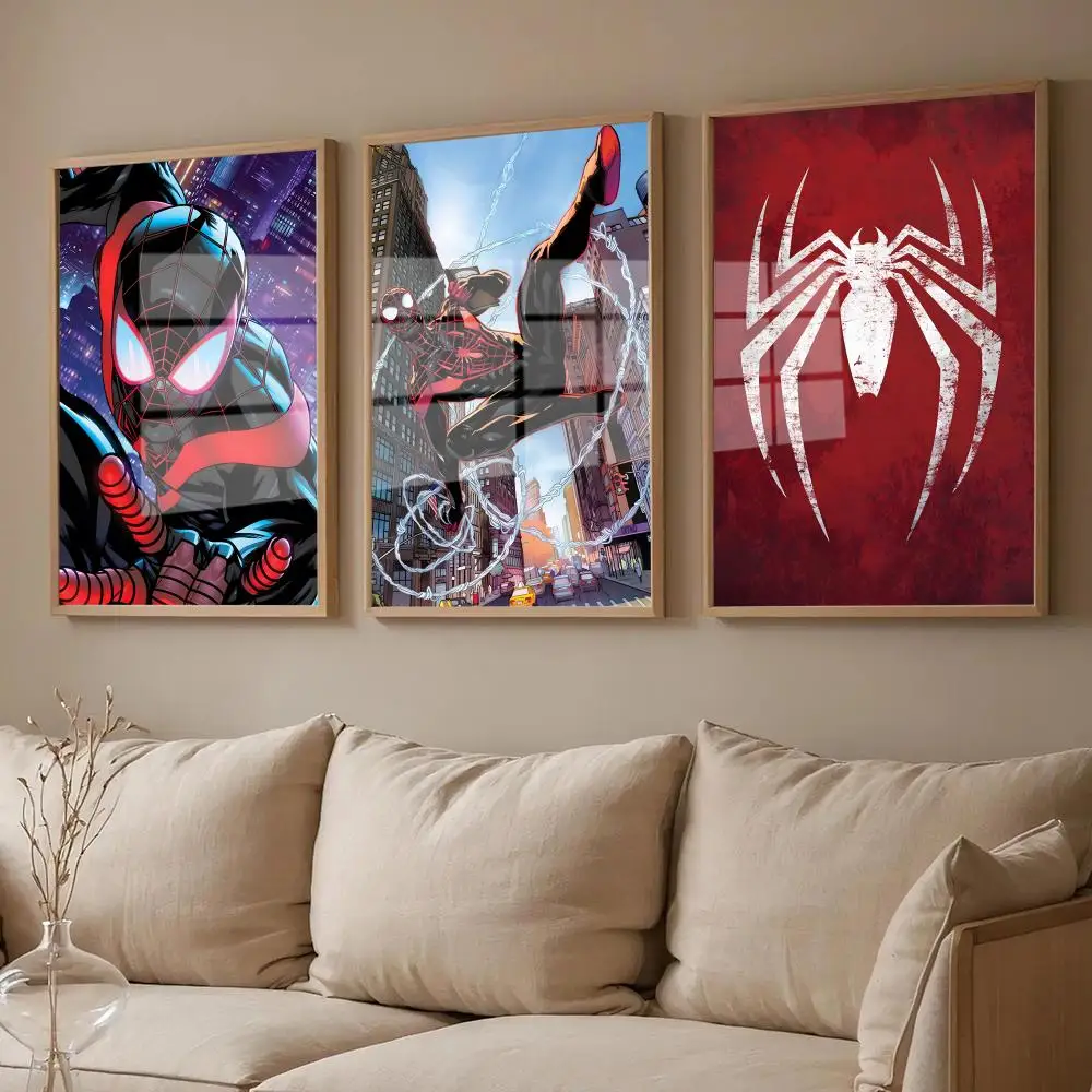 Póster de Spiderman para decoración de pared de habitación, pegatinas impermeables para decoración del hogar, bar, dormitorio