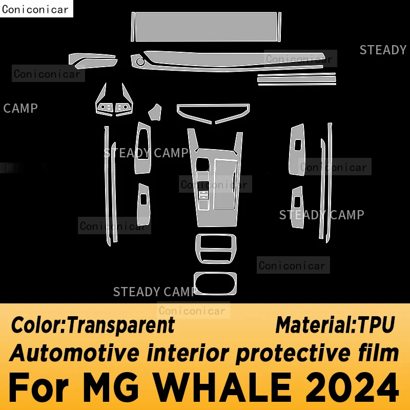 For MG WHALE 2024 Panel Dashboard Navigation Automotive Interior Protective Film TPU Anti-Scratch Accessories