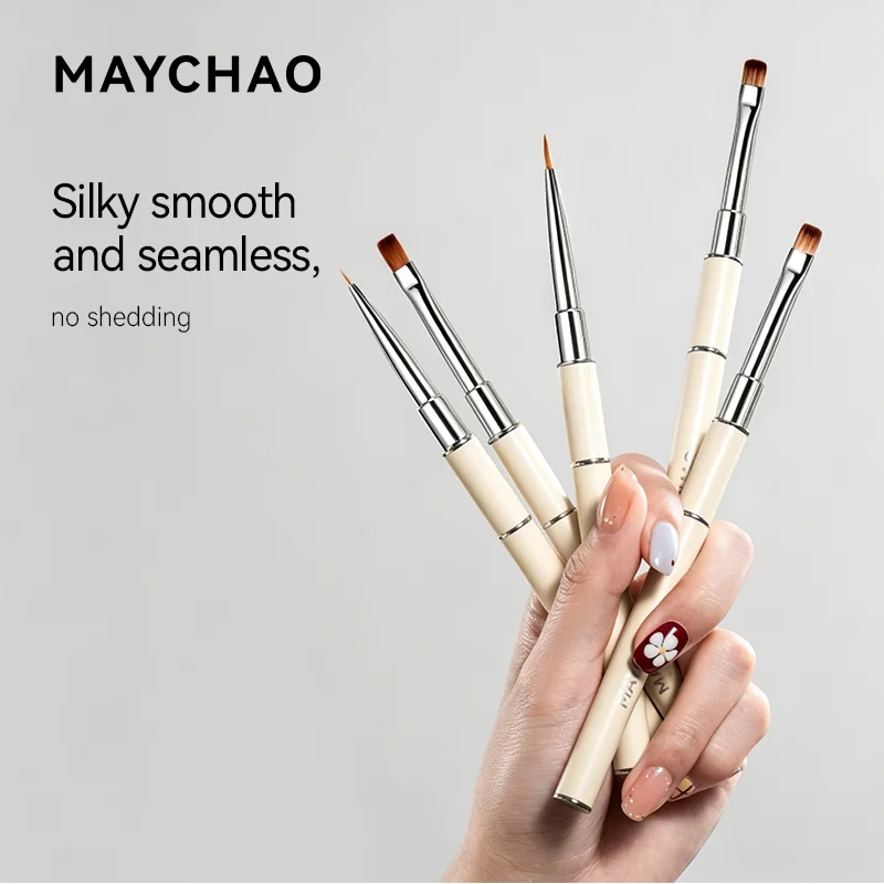 MAYCHAO Metal Nail Art Brushes Set Nail Brushes For Detail Pull-Thread Pen Painting Dyeing Pen Multi Functional Nail Art Pen