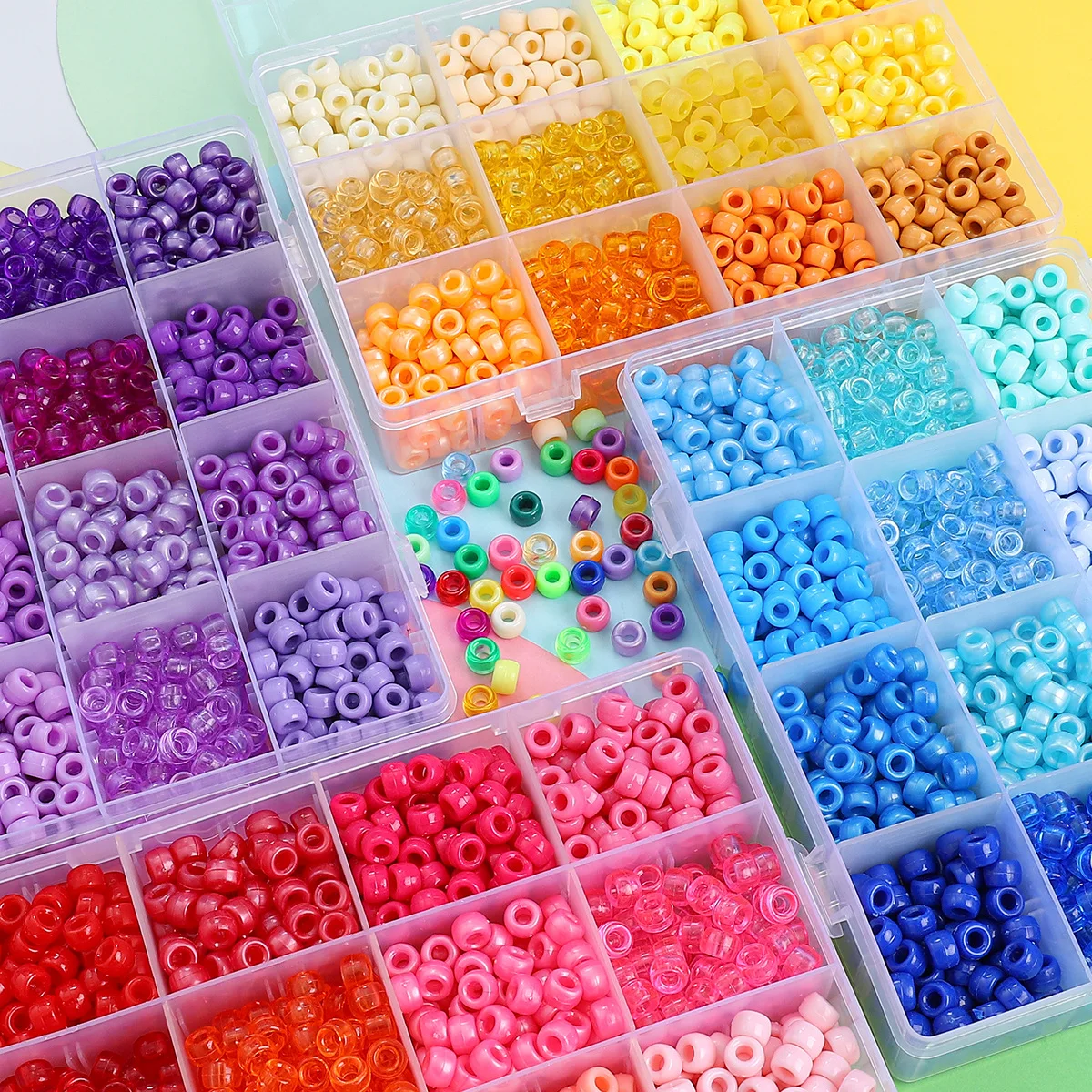 1200pcs/lot Big Hole Decor Beads Set for Jewelry Making DIY Bracelets Hair Crafts Necklace Gift for Kids