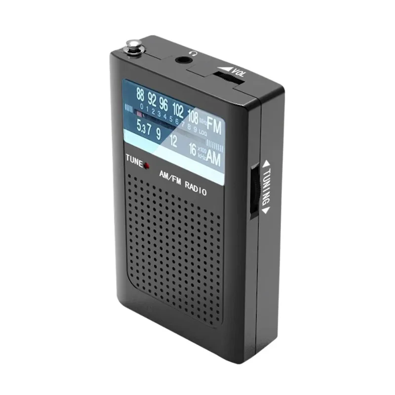 Mini puntero AMFM portátil radio FM con antena de bolsillo escucha en inglés radio para personas mayores para uso doméstico y al aire libre