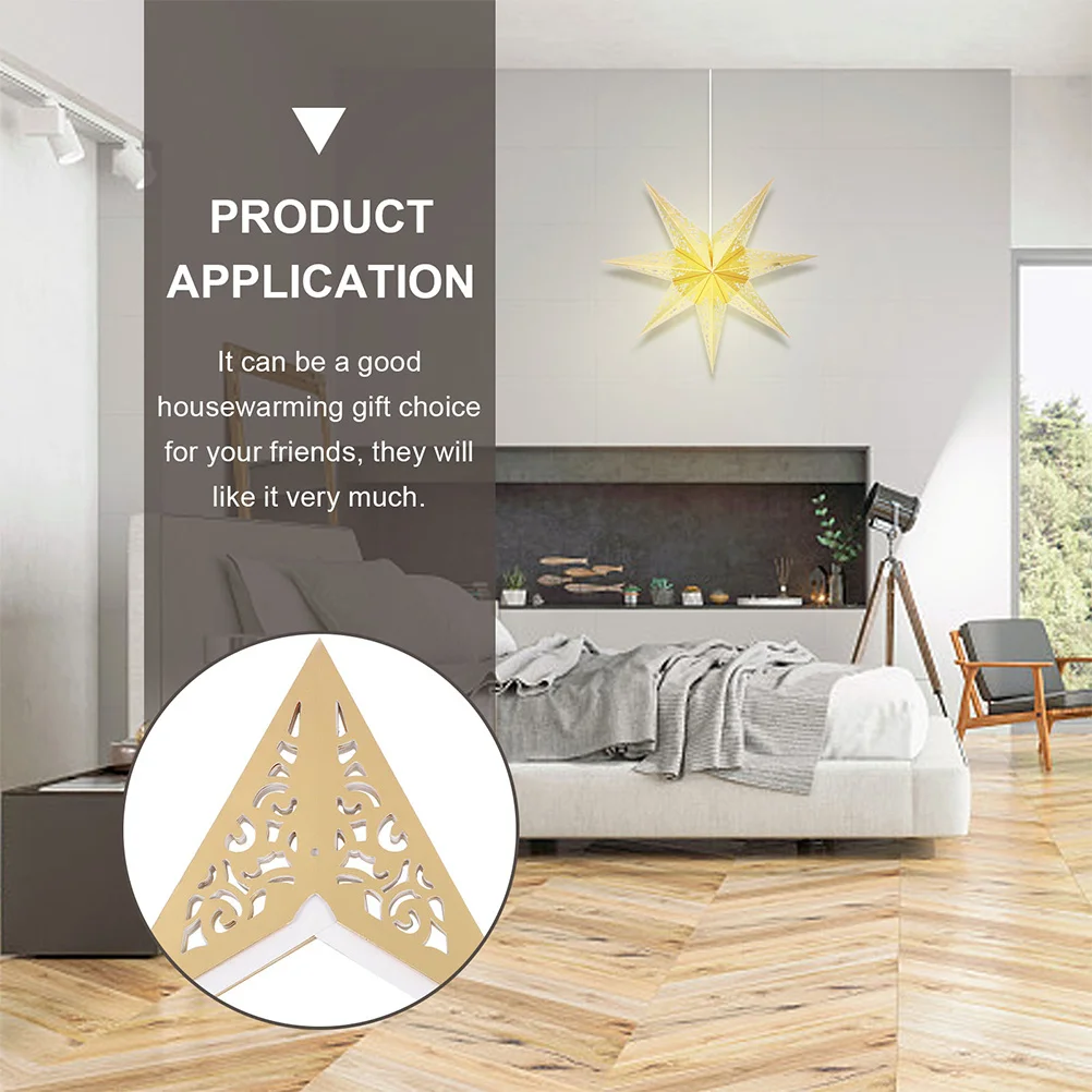

3Pcs Paper Star Lamp -Pointed Hanging Lantern for Dining Room Hallway Bedroom Star Light Shade Decor Paper Lantern