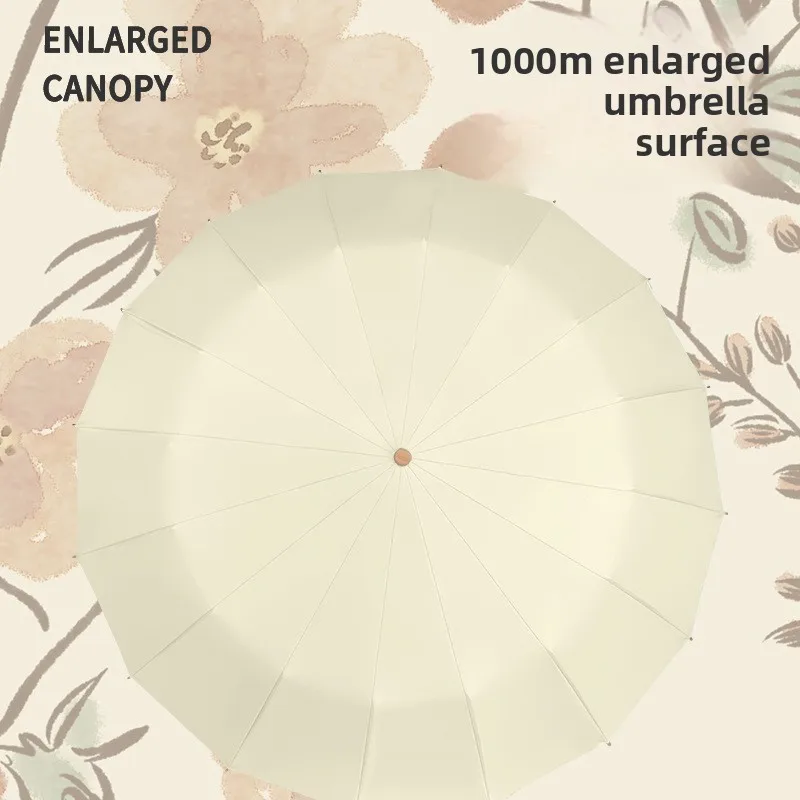 16-bone kleur lijmparaplu, verdikte opvouwbare paraplu, zonnescherm voor dames, zonnig of regenachtig, bescherming tegen de zon