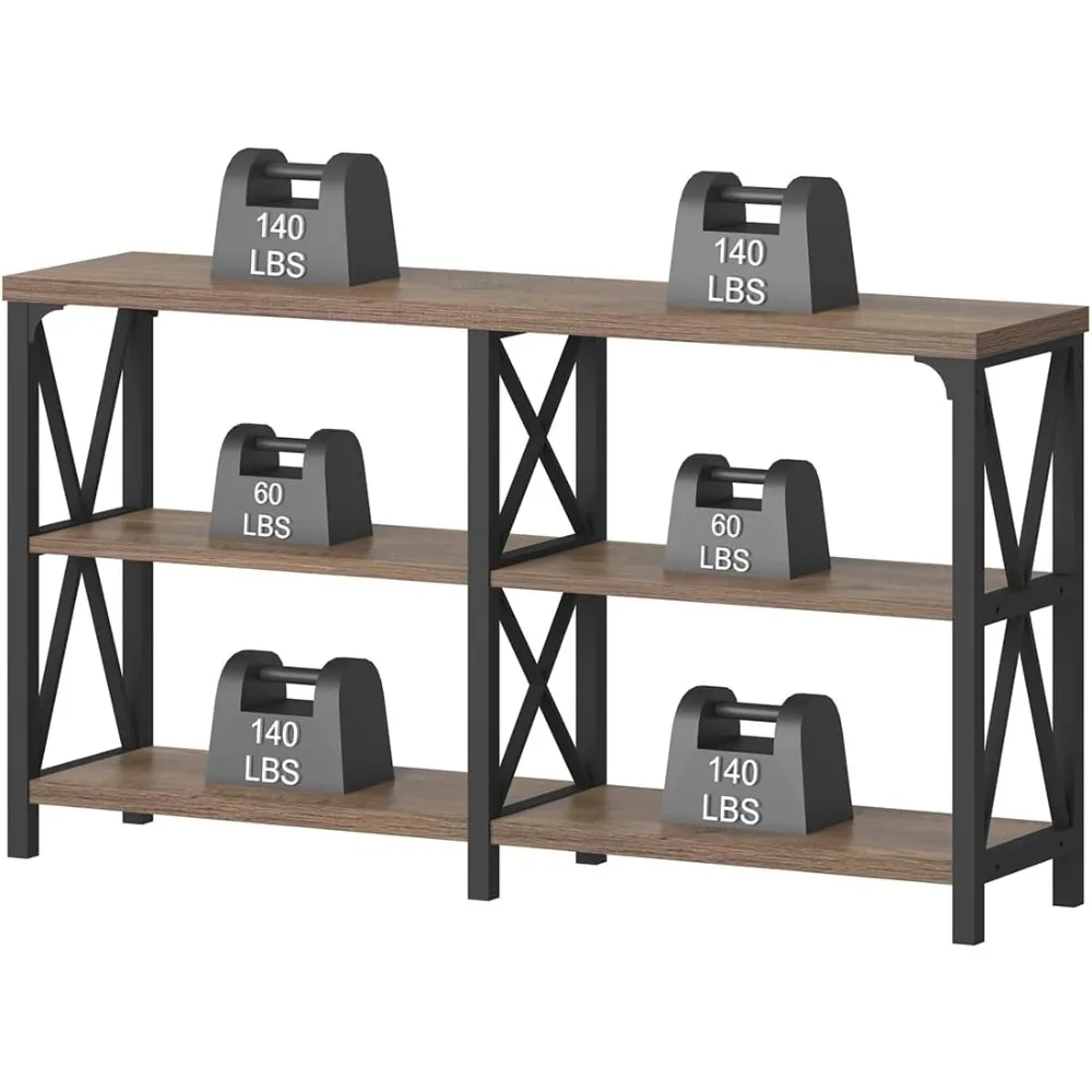 طاولة وحدة تحكم من الخشب والمعدن على الطراز الصناعي، طاولة أريكة ريفية لغرفة المعيشة، طاولة مميزة لمدخل المدخل، بهو بارنوود #5