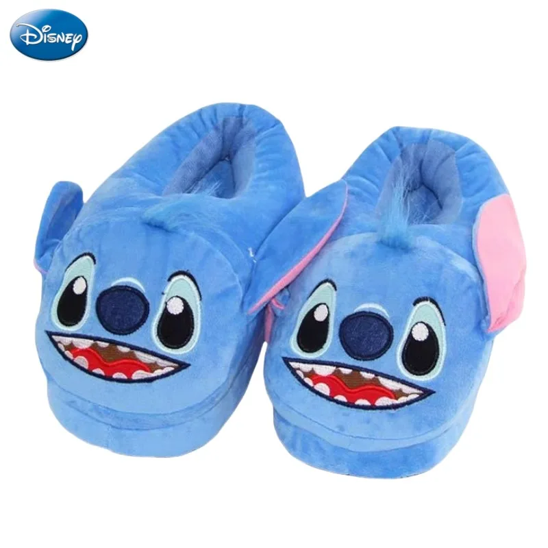 

Disney Lilo and Stitch Anime Cartoon Plush Slippers Creative Cute Kawaii Thickened All-Inclusive Heel Warm Cotton Shoes Gift