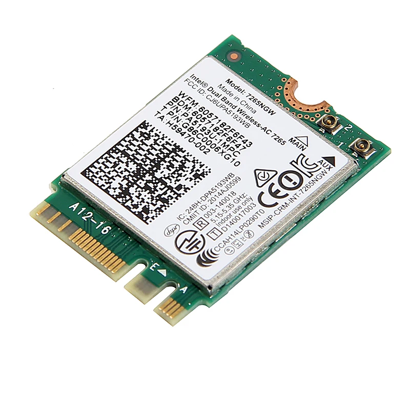 AC 7265 M.2 무선 네트워크 카드 듀얼 밴드 2.4G/5G 867Mbps 802.11AC Bluetooth 4.2 NGFF WLAN WiFi 카드