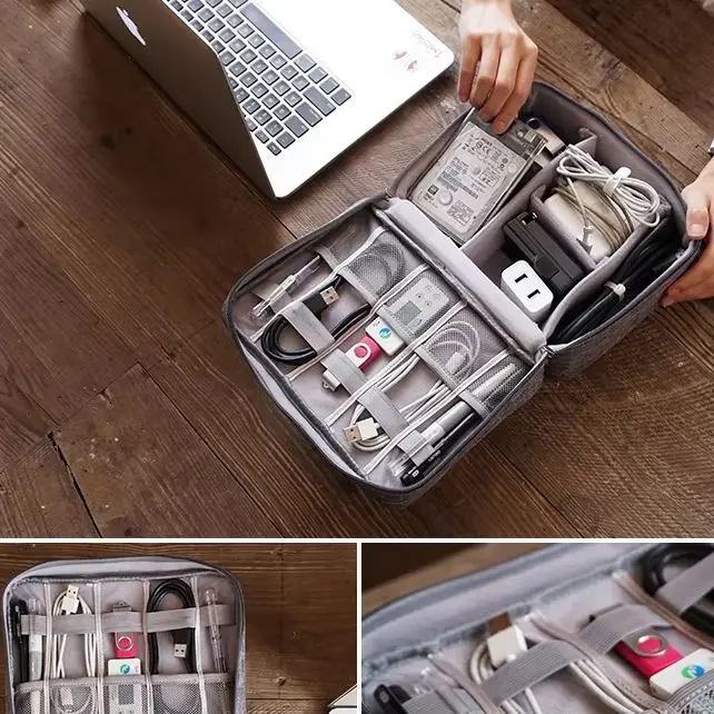 Cable Storage Bag Waterproof Digital Electronic Organizer Portable USB Data Line Charger Plug Storage Bag Travel Cable Organizer
