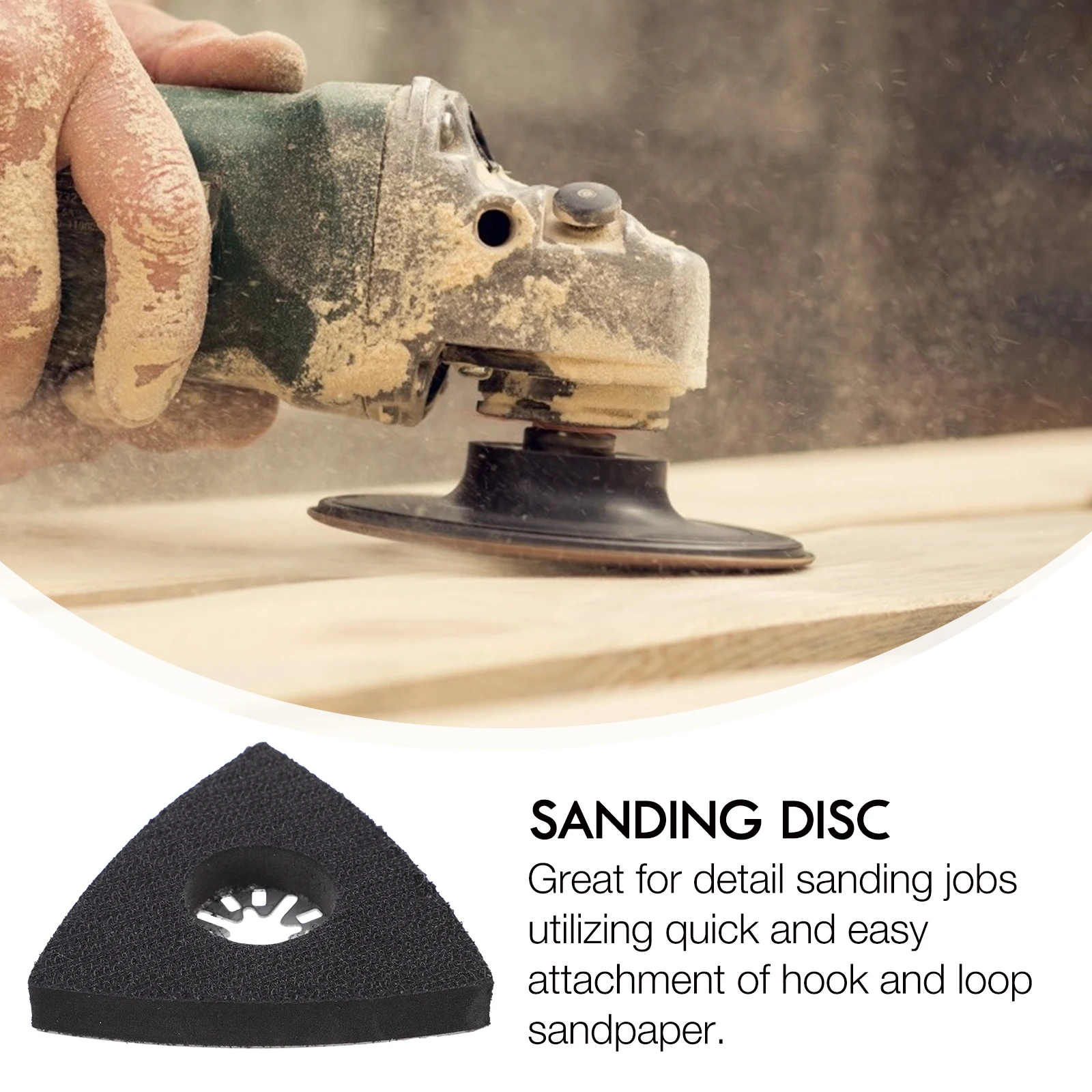 1 set di dischi abrasivi triangolari in acciaio inossidabile ad alta densità con gancio ad anello a basso profilo per levigatura di dettagli disco per levigatrice elettrica