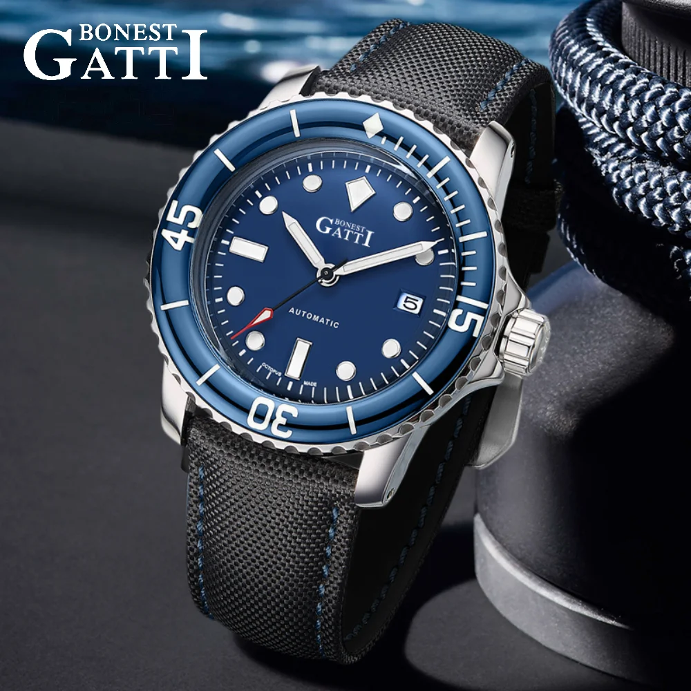 

Bugatti brand watch men's diving series water ghost night light multifunctional business fully automatic mechanical watch