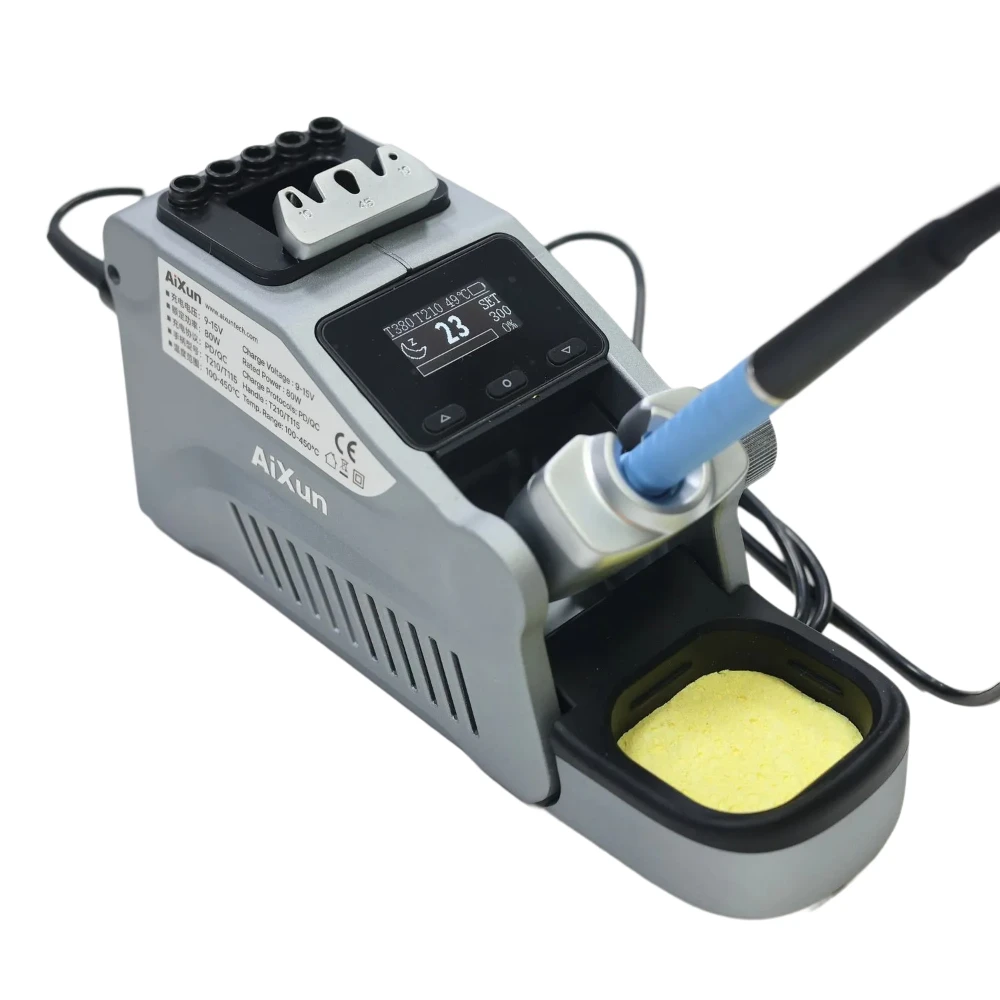 Stazione di saldatura di precisione AIXUN T380Compatibile con manico in ferro per saldatura T210 per piattaforma di riparazione di saldatura PCB SMD BGA del telefono