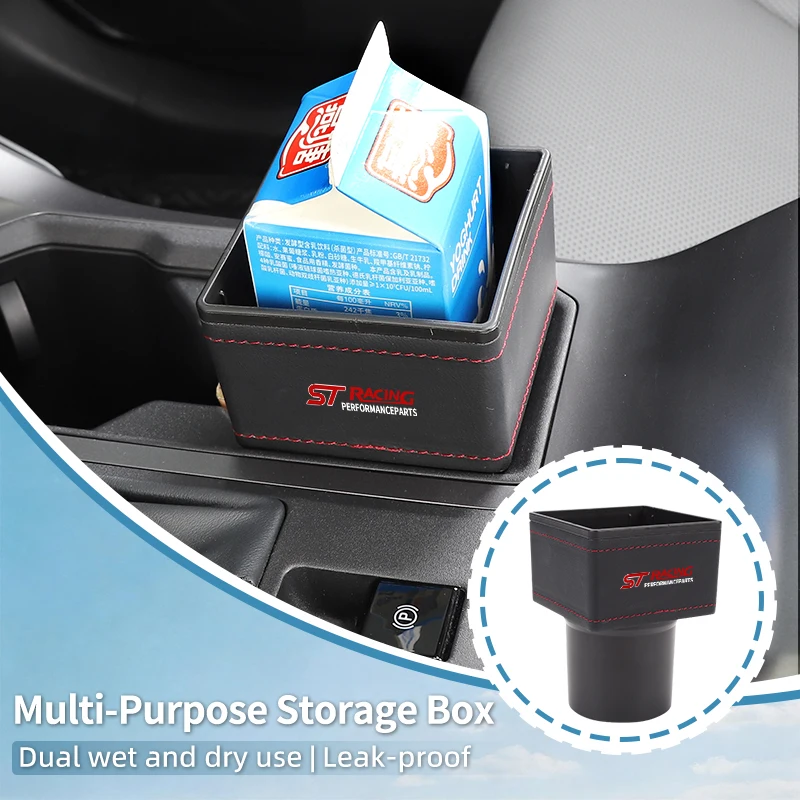 Universal Car Centre Console Storage Box Cup Holder Expansion For Ford ST Line Racing RS S Kuga Fiesta Fusion Mondeo Edge