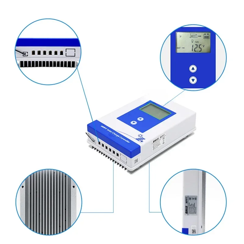 MPPT Solar Controller 20A/30A/40A with 12V/24V Automatic Identification Display Charging Controller Communication Inte